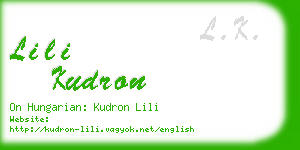 lili kudron business card